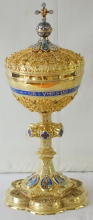 French Antique solid silver Gothic Ciborium